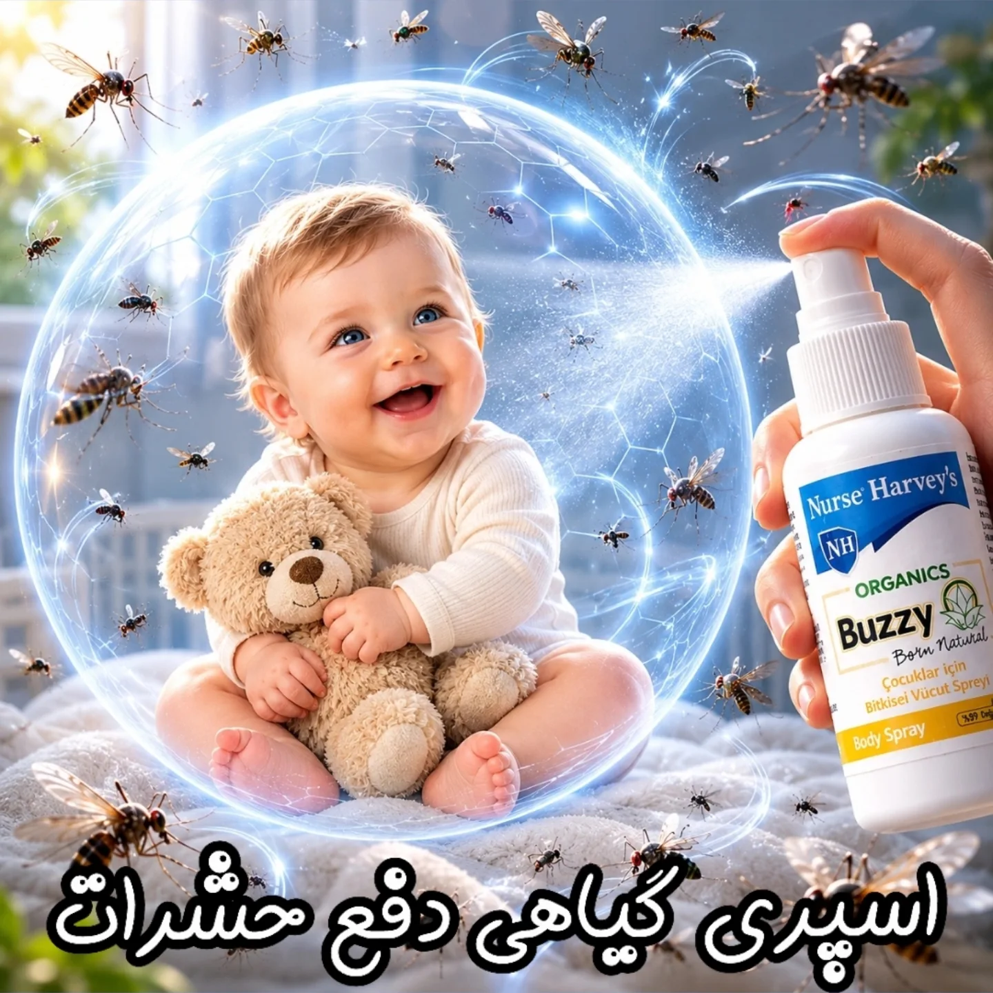 714765131_17972629476026296_3175816413557140341_n اسپری دفع حشرات گیاهی کودک Nurse Harvey's Buzzy | بدون DEET | ۵۰ میلیلیتر - تصویر 1